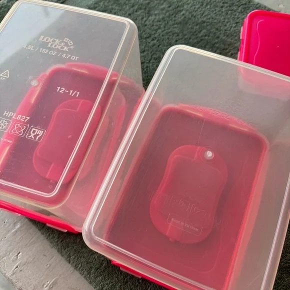Lock & Lock Pink Food Storage Container Set of 11 - Picture 14 of 14